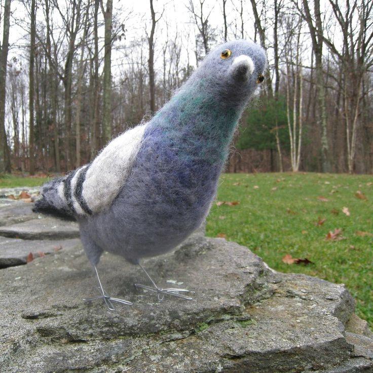 Войлочный голубь ручной работы, Игрушка ручной работы из шерсти, Handmade pigeon felt, Handmade toy Bird