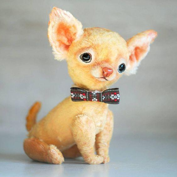Имитация куклы Чихуахуа мягкие животные коричневые плюшевые игрушки для собак