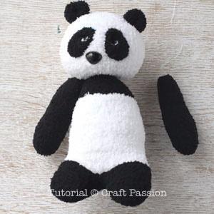 Как сшить игрушку панду из носков, игрушка из носков, выкройка панды, выкройка игрушки, diy panda