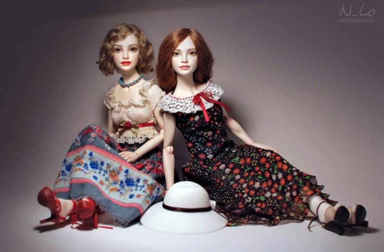 шарнирная авторская кукла, кукла Натальи Лосевой, кукольные наряды для бжд, bjd doll handmade
