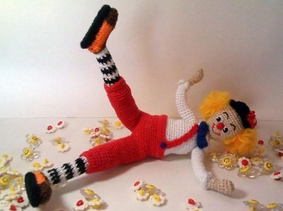 клоун ручной работы, клоун амигуруми, amigurumi clown, кукла ручной работы, handmade doll, вязаные игрушки,  вязаный клоун, knitted clown, knitted toys, handmade clown
