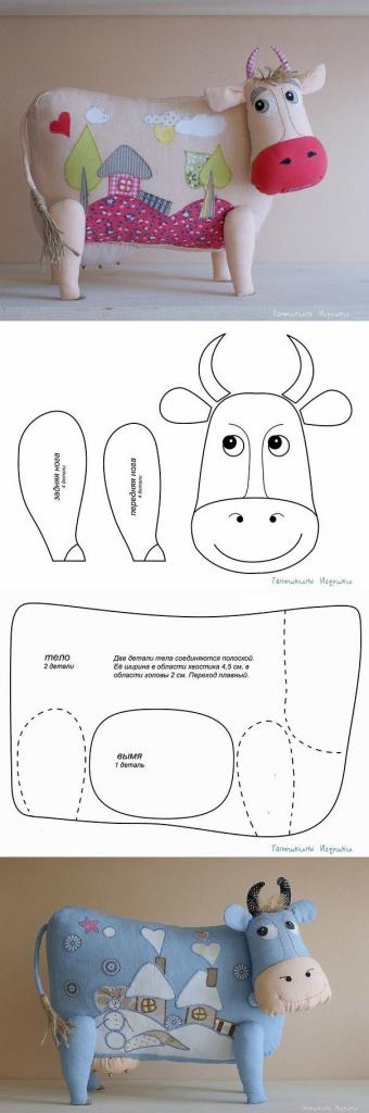 Как сшить быка, телёнка или корову: выкройки и шитье | Самошвейка - сайт о шитье и рукоделии
