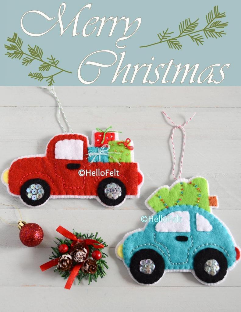 toy car with christmas tree on top, игрушка машина с елкой на крыше своими руками