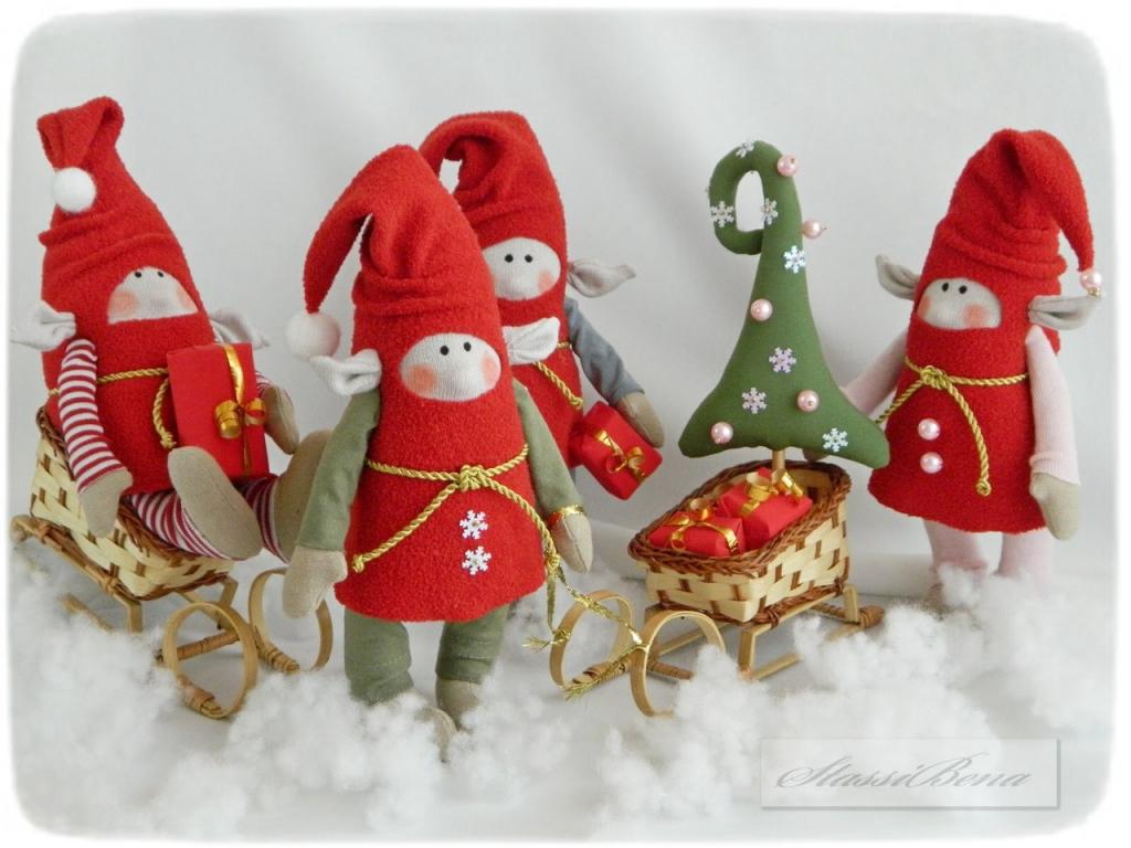 Handmade doll, Handmade toy, выкройка эльфа, выкройка гнома, выкройка снеговика, выкройка Санта Клауса и как сделать шишку своими руками, pattern of Christmas toys, выкройка новогодних игрушек