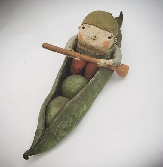 Авторская художественная керамическая кукла ручной работы, author's handmade art ceramic doll