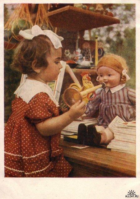кукла, открытка с куклой, винтажные куклы