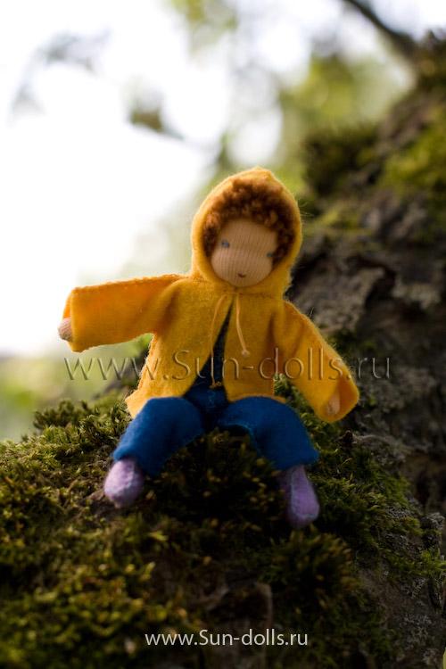 Ручная работа классическая европейская текстильная кукла. Sun-dolls. Handmade вальдорфская игрушка столбушка.