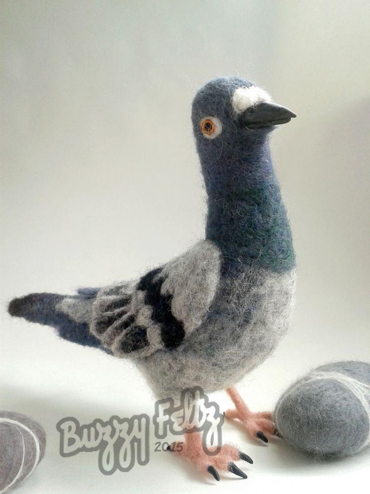 Войлочный голубь ручной работы, Игрушка ручной работы из шерсти, Handmade pigeon felt, Handmade toy Bird