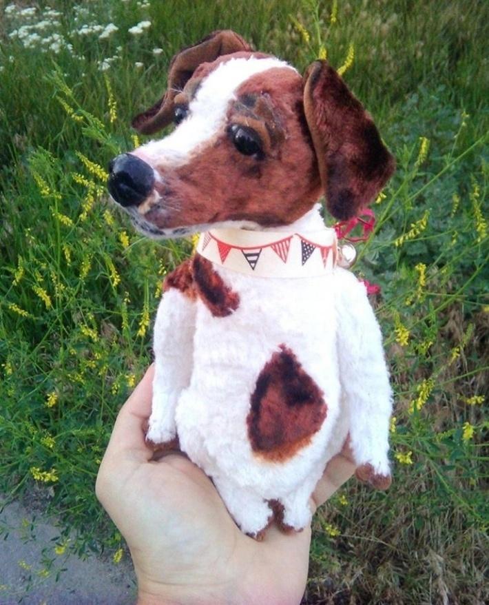 Выкройка собаки тедди джек-рассел-терьера ручной работы, Handmade Teddy Jack Russell Terrier dog pattern