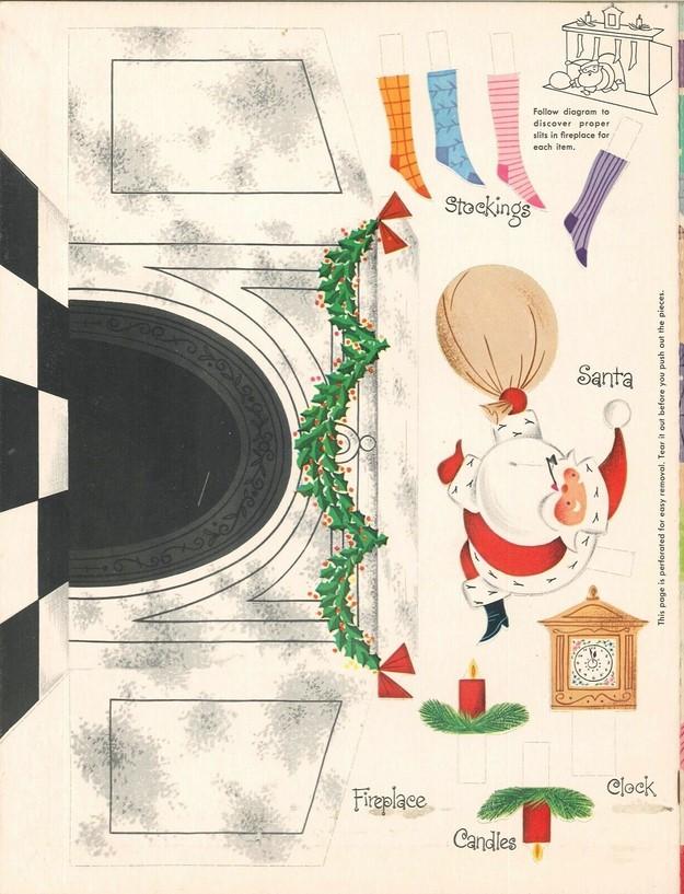 Рождественская винтажная бумажная кукла, Christmas vintage paper doll