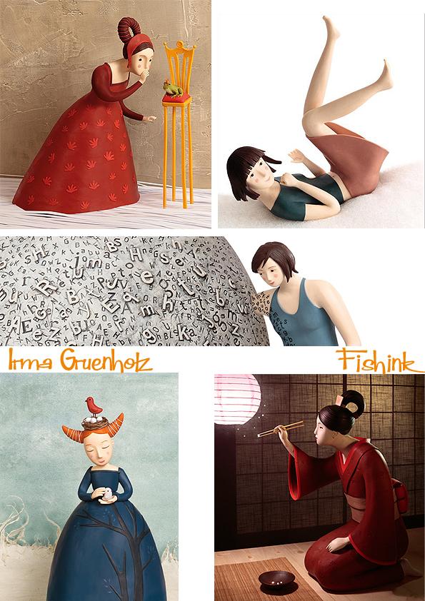 пластилиновые игрушки, мультипликационные игрушки, Ирма Грюнхольц (Irma Gruenholz)