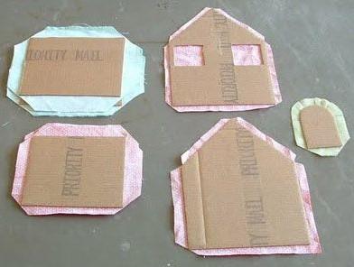 Кукольный дом из картона своими руками, как сделать кукольный домик, выкройки кукольного домика, Diy cardboard doll house, how to make a doll house, doll house patterns