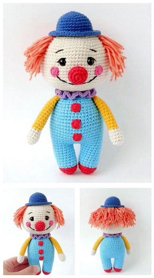 клоун ручной работы, клоун амигуруми, amigurumi clown, кукла ручной работы, handmade doll, вязаные игрушки,  вязаный клоун, knitted clown, knitted toys, handmade clown