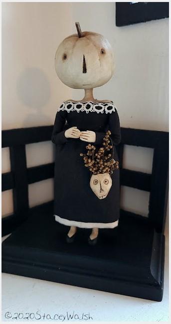 текстильная интерьерная кукла на хэллоуин ручной работы, handmade halloween textile interior doll