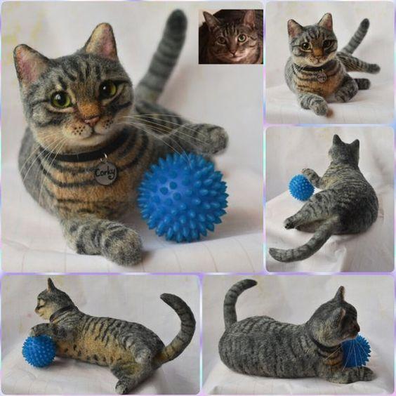 Кот ручной работы, Игрушка ручной работы, Handmade cat, Handmade toy, кот из шерсти, войлочные коты, cat made of wool, felt cats