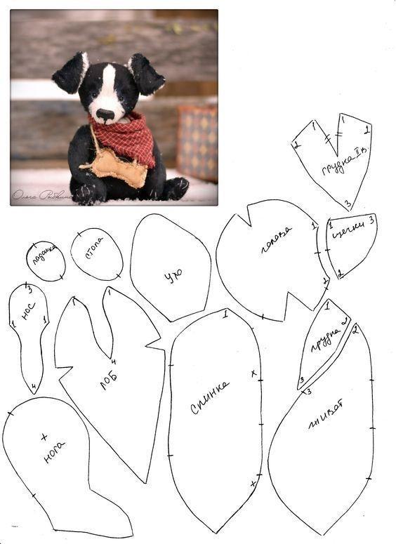 Выкройка собаки тедди ручной работы, Handmade Teddy dog pattern