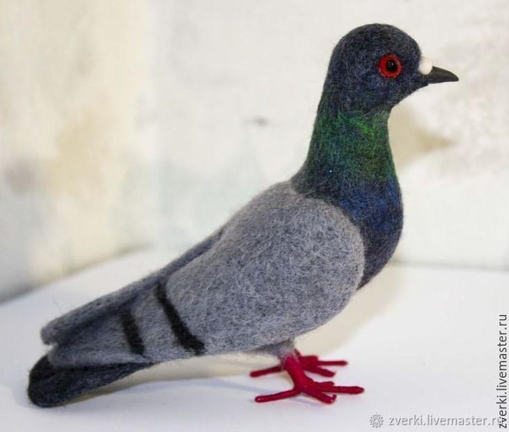 Войлочный голубь ручной работы, Игрушка ручной работы из шерсти, Handmade pigeon felt, Handmade toy Bird